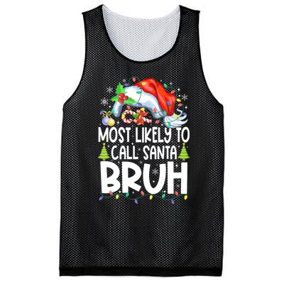 Most Likely To Call Santa Bruh Family Christmas Matching Pjs Mesh Reversible Basketball Jersey Tank