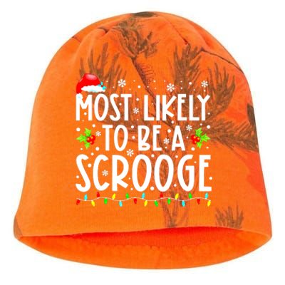 Most Likely To Be A Scrooge Christmas Funny Family Matching Gift Kati - Camo Knit Beanie