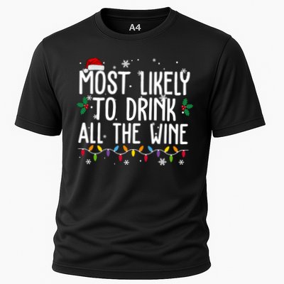 Most Likely To Drink All The Wine Funny Christmas Performance Shirt