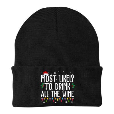 Most Likely To Drink All The Wine Funny Christmas Beanie