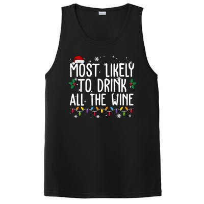 Most Likely To Drink All The Wine Funny Christmas PosiCharge Competitor Tank