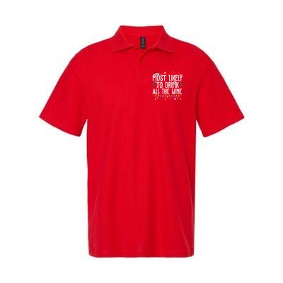Most Likely To Drink All The Wine Funny Christmas Polo