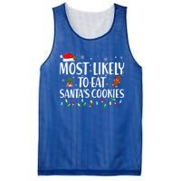 Most Likely To Eat Santa's Cookies Christmas Matching Family Mesh Reversible Basketball Jersey Tank