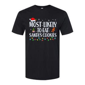 Most Likely To Eat Santa's Cookies Christmas Matching Family Softstyle CVC T-Shirt