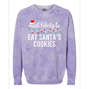 Most Likely To Eat SantaS Cookies Christmas Family Matching Colorblast Crewneck Sweatshirt