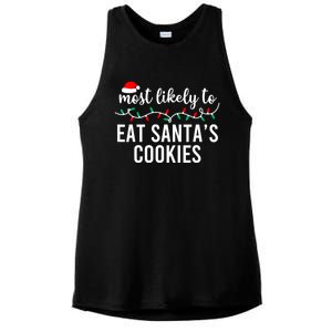 Most Likely To Eat SantaS Cookies Christmas Family Matching Ladies PosiCharge Tri-Blend Wicking Tank