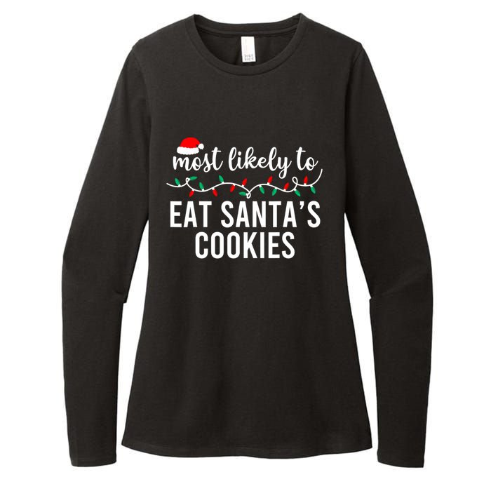 Most Likely To Eat SantaS Cookies Christmas Family Matching Womens CVC Long Sleeve Shirt