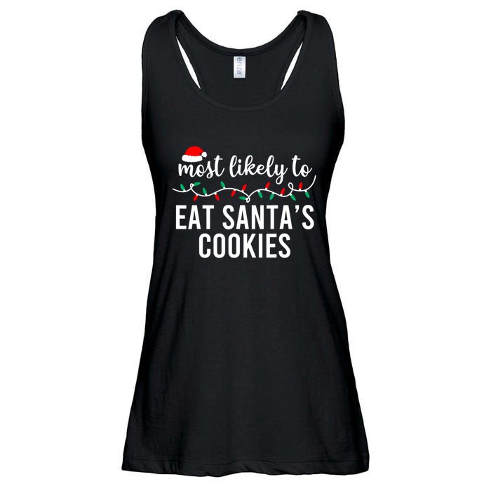 Most Likely To Eat SantaS Cookies Christmas Family Matching Ladies Essential Flowy Tank