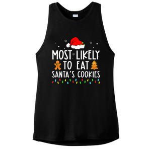 Most Likely To Eat Santas Cookies Xmas Family Christmas Ladies PosiCharge Tri-Blend Wicking Tank