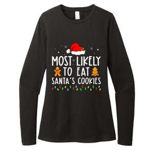 Most Likely To Eat Santas Cookies Xmas Family Christmas Womens CVC Long Sleeve Shirt