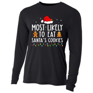 Most Likely To Eat Santas Cookies Xmas Family Christmas Cooling Performance Long Sleeve Crew