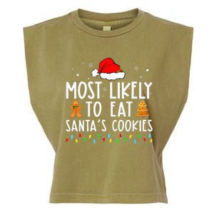 Most Likely To Eat Santas Cookies Xmas Family Christmas Garment-Dyed Women's Muscle Tee