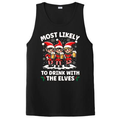 Most Likely To Drink With The Elves Elf Drinking Christmas PosiCharge Competitor Tank