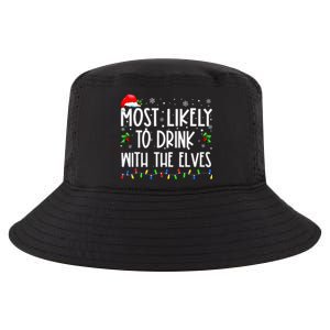 Most Likely To Drink With The Elves Elf Drinking Christmas Cool Comfort Performance Bucket Hat