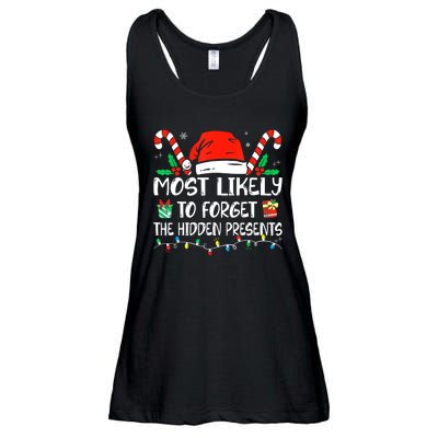 Most Likely To Forget The Hidden Presents Family Christmas Ladies Essential Flowy Tank