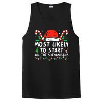 Most Likely To Start All The Shenanigans Family Xmas Holiday PosiCharge Competitor Tank