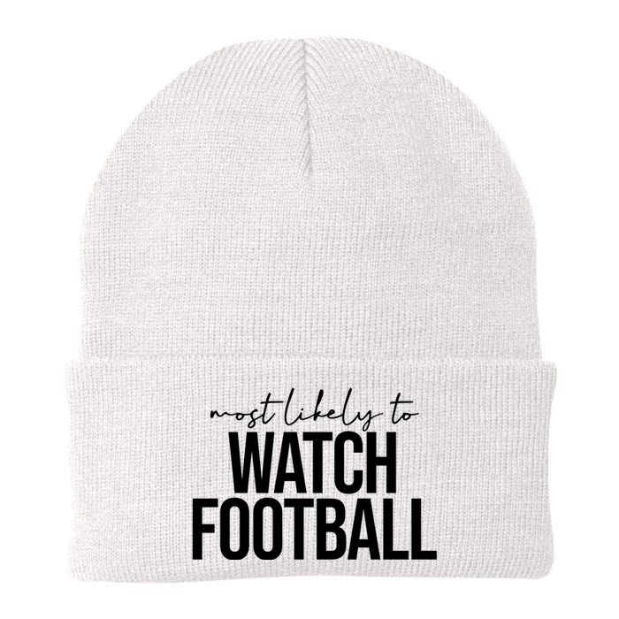 Most Likely To Watch Football Funny Knit Cap Winter Beanie