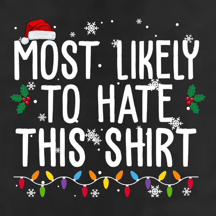Most Likely To Hate This Funny Christmas 7 Panel Mesh Trucker Snapback Hat