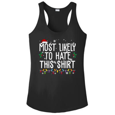 Most Likely To Hate This Funny Christmas Ladies PosiCharge Competitor Racerback Tank