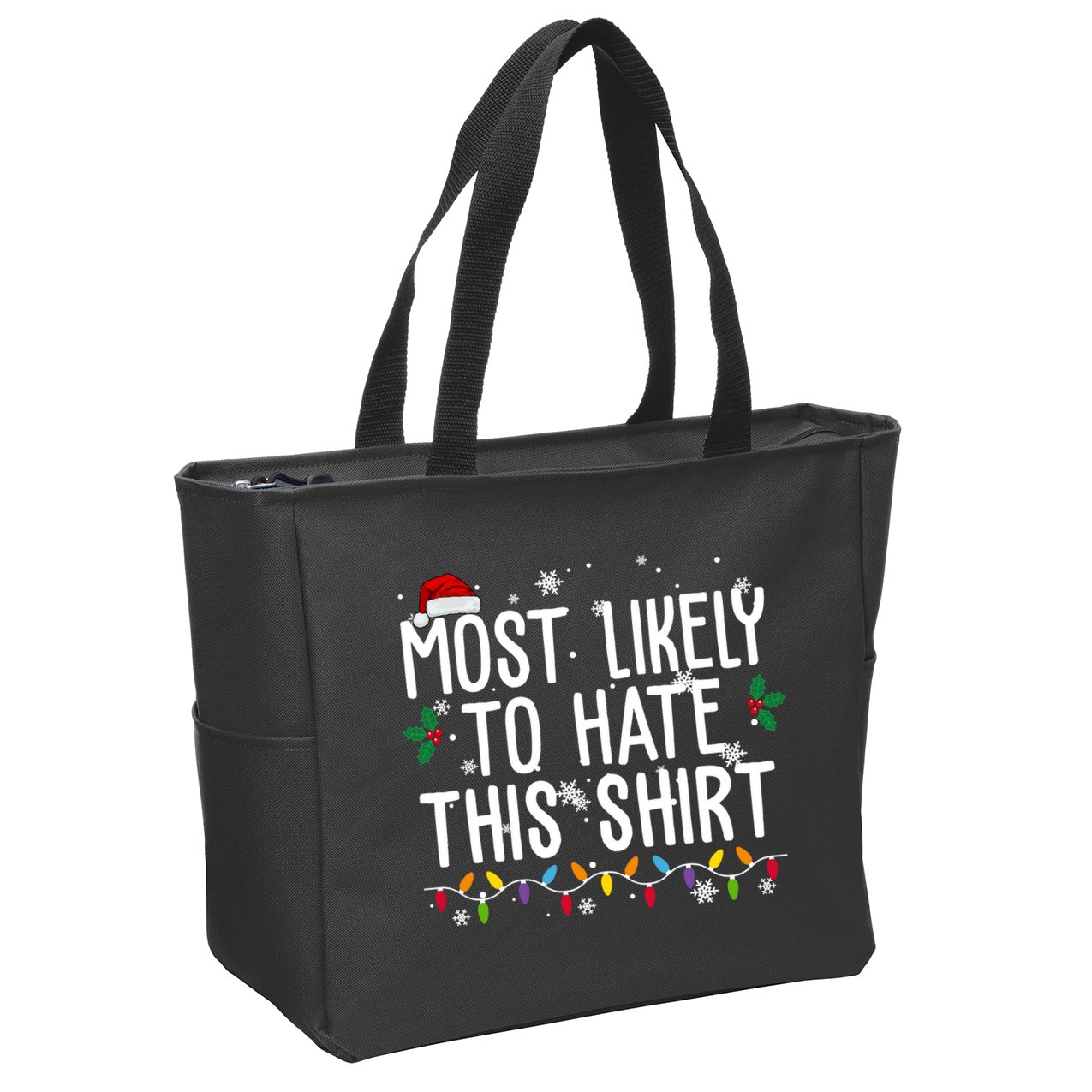 Most Likely To Hate This Funny Christmas Zip Tote Bag