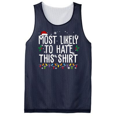 Most Likely To Hate This Funny Christmas Mesh Reversible Basketball Jersey Tank