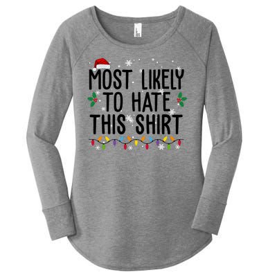 Most Likely To Hate This Funny Christmas Women's Perfect Tri Tunic Long Sleeve Shirt