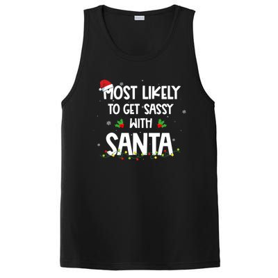 Most Likely To Get Sassy With Santa Funny Family Christmas Great Gift PosiCharge Competitor Tank