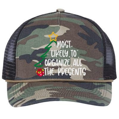 Most Likely To Organize All The Presents Family Christmas Retro Rope Trucker Hat Cap