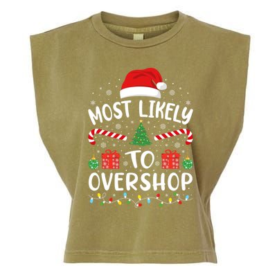 Most Likely To Overshop Shopping Squad Family Joke Christmas Gift Garment-Dyed Women's Muscle Tee