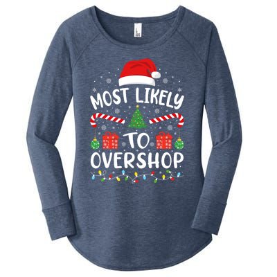 Most Likely To Overshop Shopping Squad Family Joke Christmas Gift Women's Perfect Tri Tunic Long Sleeve Shirt