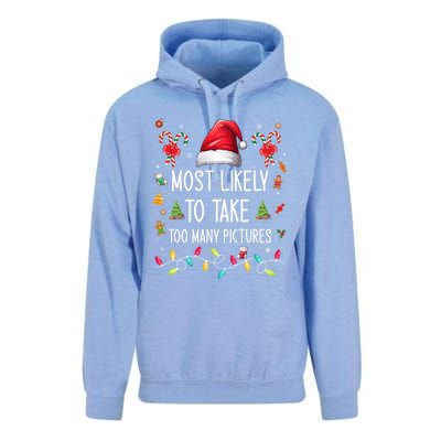 Most Likely To Take Too Y Pictures Family Matching Xmas Great Gift Unisex Surf Hoodie