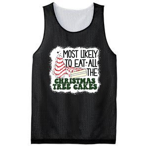 Most Likely To Eat All The Christmas Tree Cake Debbie Tree Mesh Reversible Basketball Jersey Tank