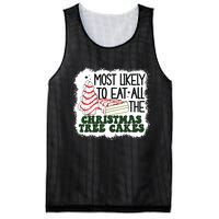 Most Likely To Eat All The Christmas Tree Cake Debbie Tree Mesh Reversible Basketball Jersey Tank