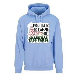 Most Likely To Eat All The Christmas Tree Cake Debbie Tree Unisex Surf Hoodie