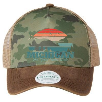 Michigan Lake The Great Lakes State Proud Michigander Legacy Tie Dye Trucker Hat