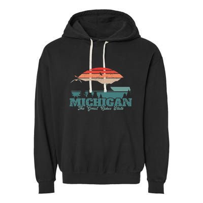 Michigan Lake The Great Lakes State Proud Michigander Garment-Dyed Fleece Hoodie