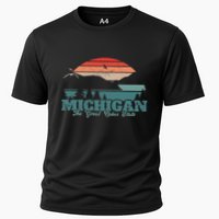 Michigan Lake The Great Lakes State Proud Michigander Cooling Performance Crew T-Shirt