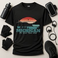 Michigan Lake The Great Lakes State Proud Michigander Cooling Performance Crew T-Shirt