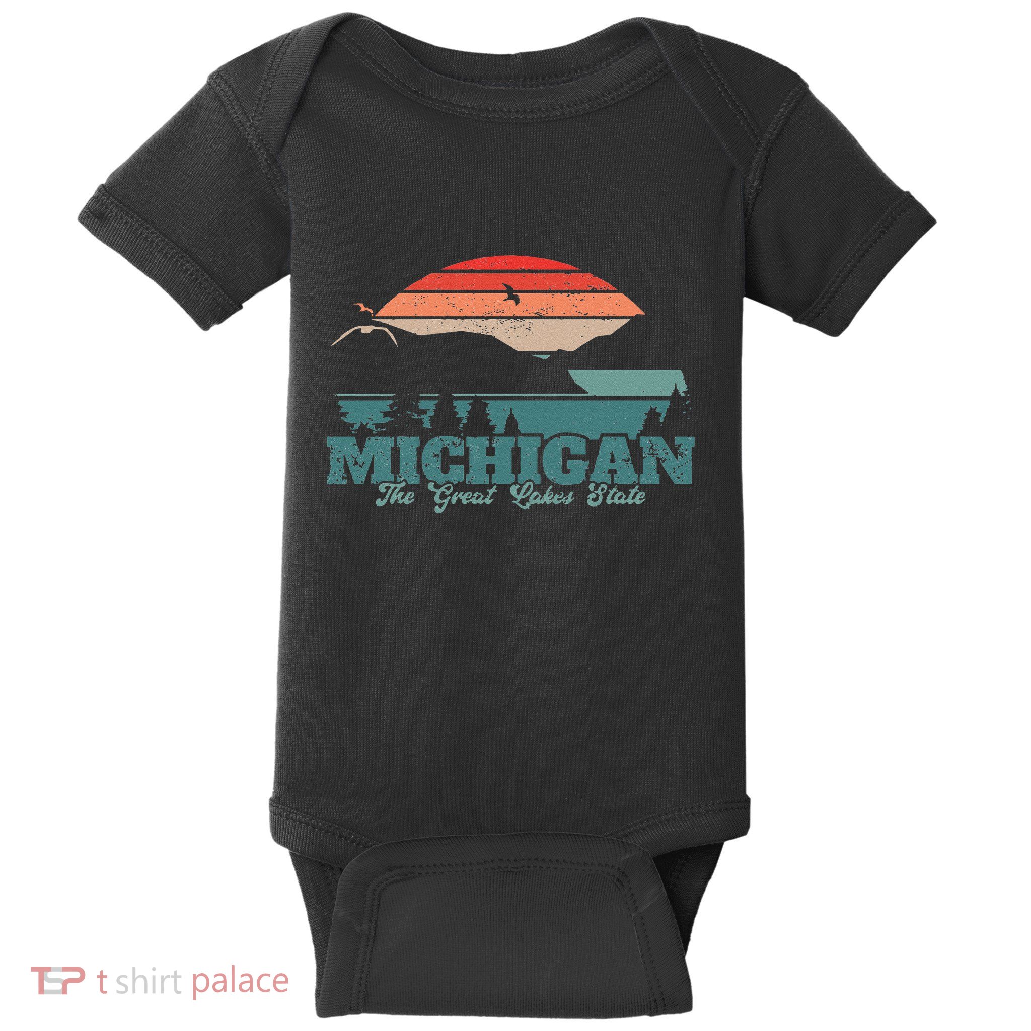 Michigan Lake The Great Lakes State Proud Michigander Baby Bodysuit
