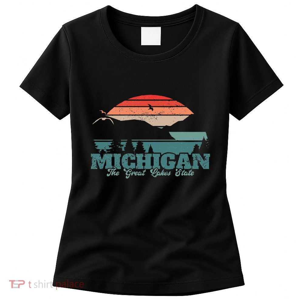 Michigan Lake The Great Lakes State Proud Michigander Womens T-Shirt