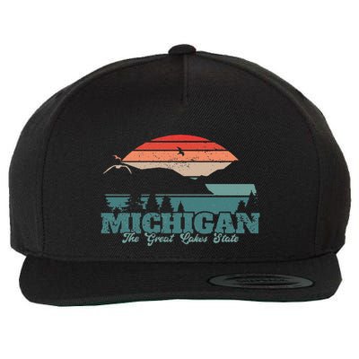 Michigan Lake The Great Lakes State Proud Michigander Wool Snapback Cap