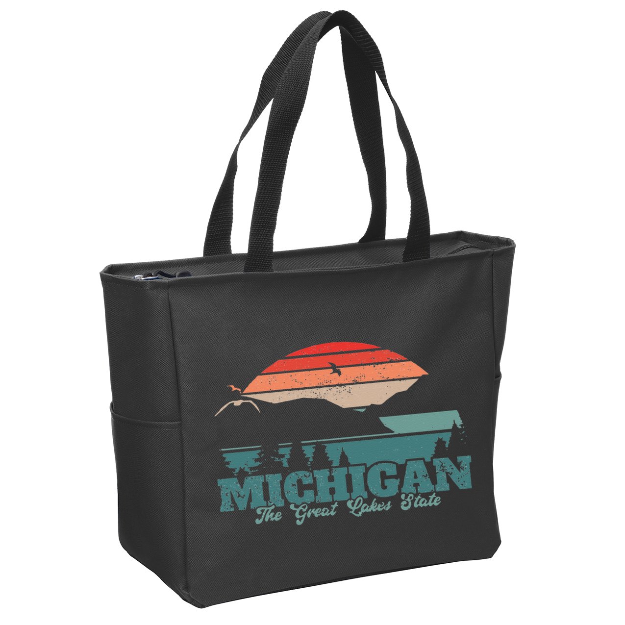 Michigan Lake The Great Lakes State Proud Michigander Zip Tote Bag