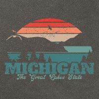 Michigan Lake The Great Lakes State Proud Michigander Cotton Canvas Backpack