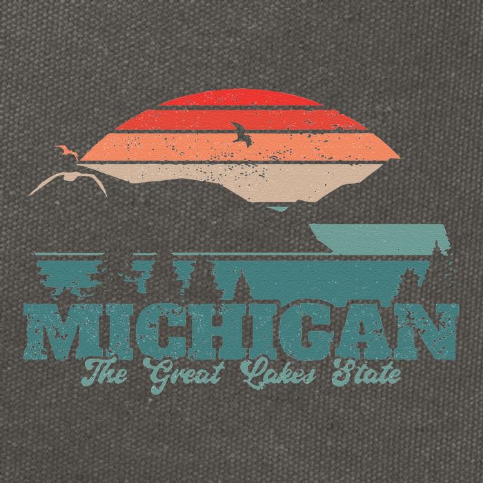 Michigan Lake The Great Lakes State Proud Michigander Cotton Canvas Backpack