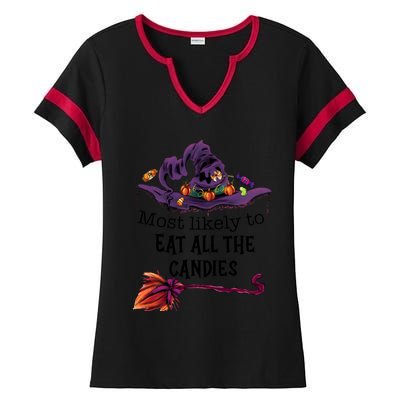 Most Likely To Eat All The Candles Ladies Halftime Notch Neck Tee