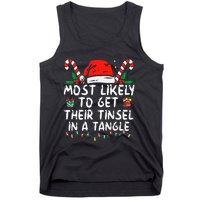 Most Likely To Get Their Tinsel In A Tangle Family Christmas Tank Top