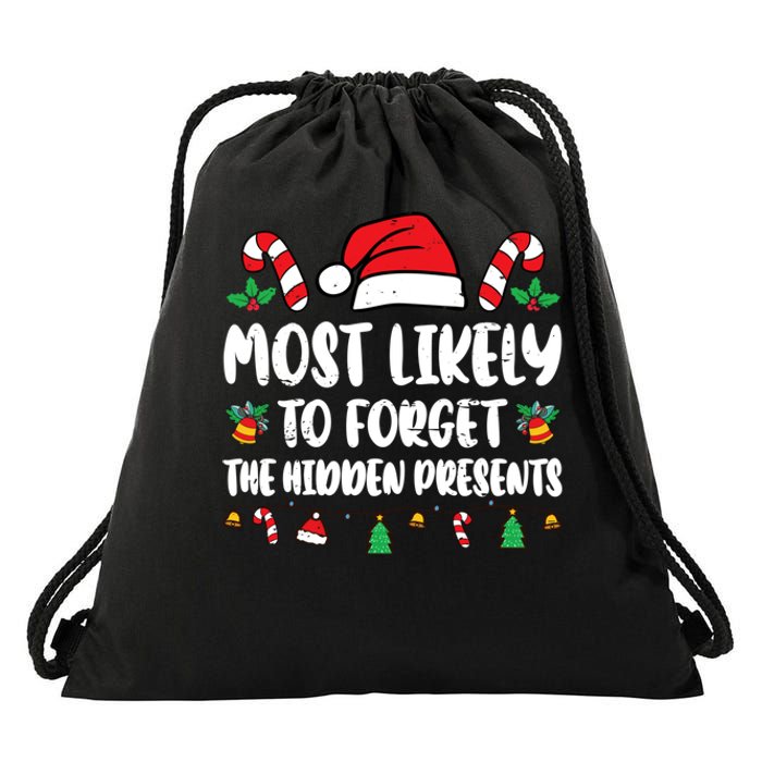 Most Likely To Forget The Hidden Presents Family Pajama Drawstring Bag