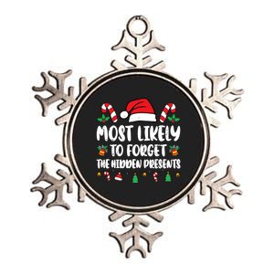 Most Likely To Forget The Hidden Presents Family Pajama Metallic Star Ornament