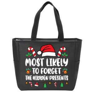 Most Likely To Forget The Hidden Presents Family Pajama Zip Tote Bag