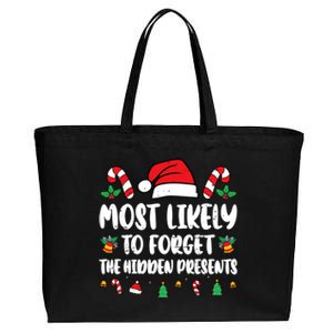 Most Likely To Forget The Hidden Presents Family Pajama Cotton Canvas Jumbo Tote